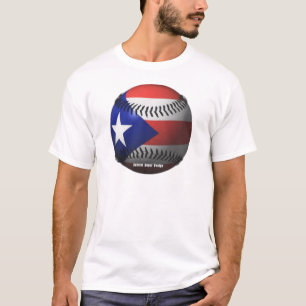 Camiseta Bandeira de Puerto Rico que cobre um basebol