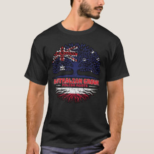 Camiseta Bandeira de Raízes da Árvore da Austrália Polônia 