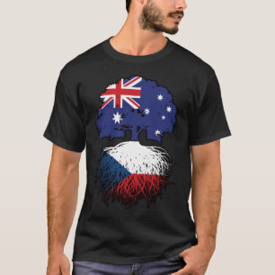 Camiseta Bandeira de Raízes da Árvore na Austrália Checa