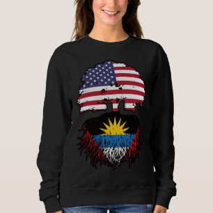 Camiseta Bandeira de Raízes de Árvore Antigua Antiguada Ame