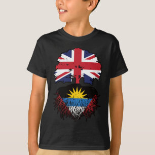 Camiseta Bandeira de Raízes de Árvore Britânica de Antígua