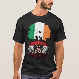 Camiseta Bandeira de Raízes de Árvore da Irlanda Austríaca