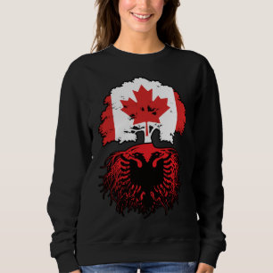 Camiseta Bandeira de Raízes de Árvore do Canadá Albanês