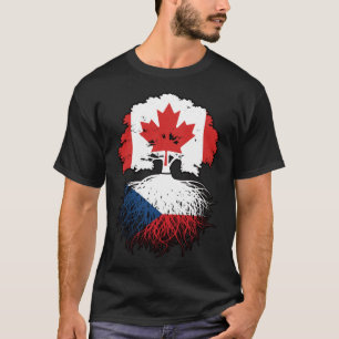Camiseta Bandeira de Raízes de Árvore do Canadá Checo