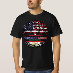 Camiseta Bandeira de Raízes de Árvore do Tajiquistão Americ