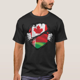 Camiseta Bandeira de Raízes na Bielorrússia - Mãos Canadens