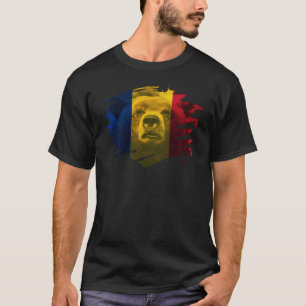 Camiseta Bandeira de Romania & urso - design romeno do