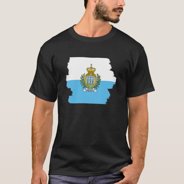 Camiseta Bandeira de San Marino 3 (Frente)