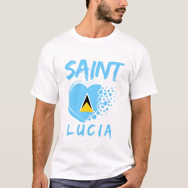 Camiseta bandeira de Santa Lúcia (Frente)