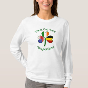 Camiseta Bandeira de Shamrock belga irlandesa Americana Per
