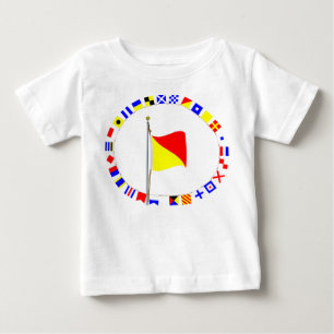 Camiseta Bandeira de sinal ao mar náutico do homem de Osca