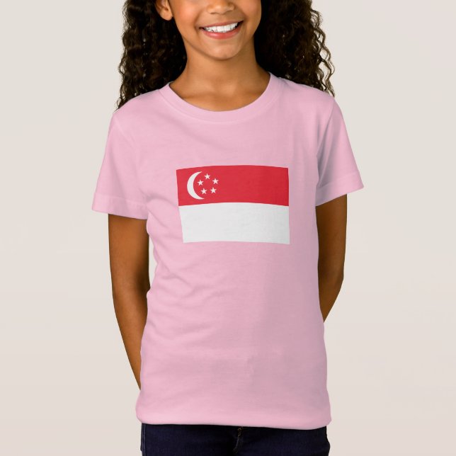 Camiseta Bandeira de Singapura (Frente)