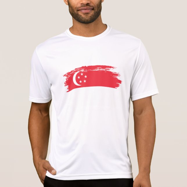 Camiseta bandeira de Singapura (Frente)