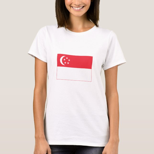 Camiseta Bandeira de Singapura (Frente)