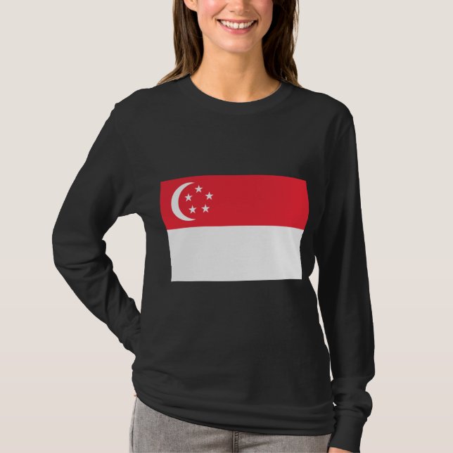 Camiseta Bandeira de Singapura (Frente)