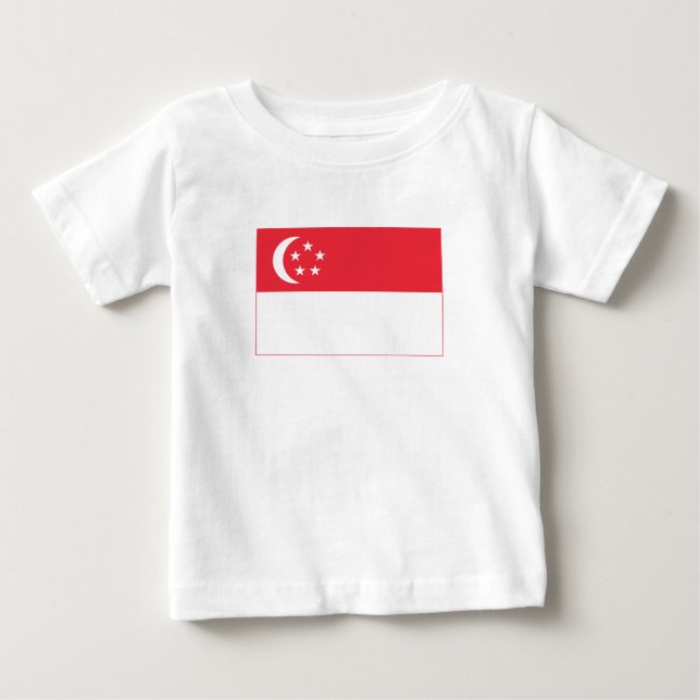 Camiseta Bandeira de Singapura (Frente)