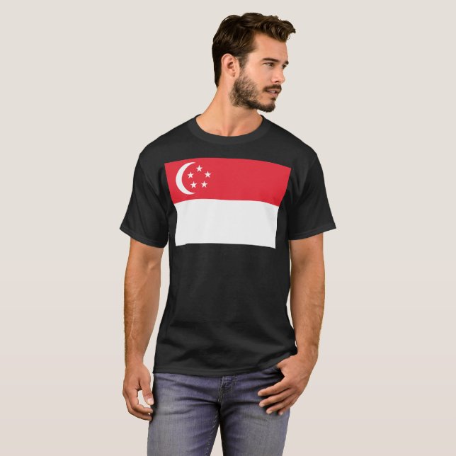 Camiseta Bandeira de Singapura (Frente Completa)