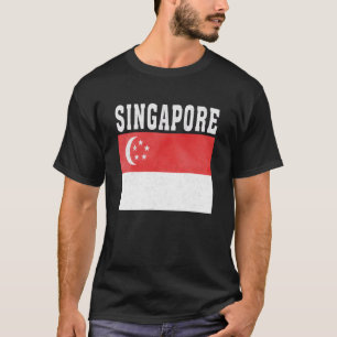 Camiseta Bandeira de Singapura Lembrança Patriótica Raízes 