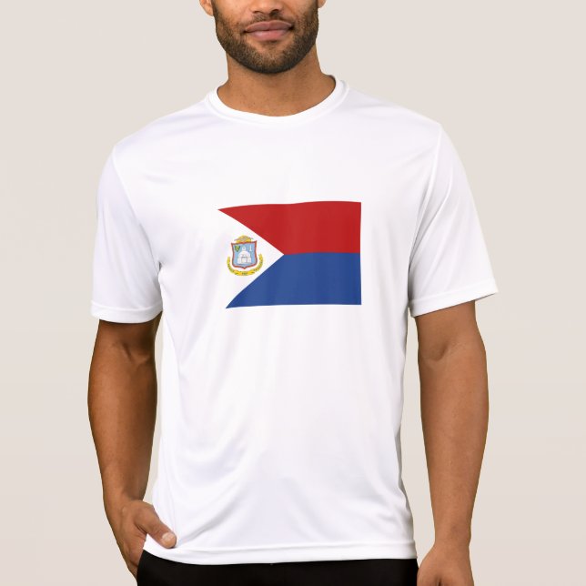 Camiseta Bandeira de Sint Maarten (Frente)