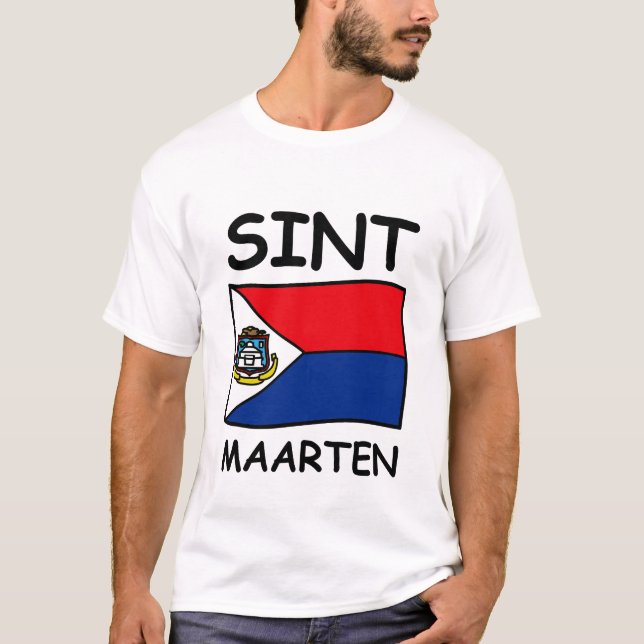 Camiseta bandeira de Sint Maarten (Frente)