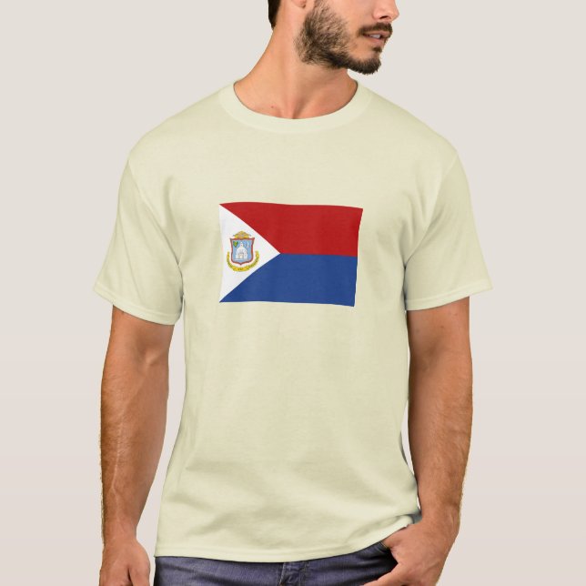 Camiseta Bandeira de Sint Maarten (Frente)