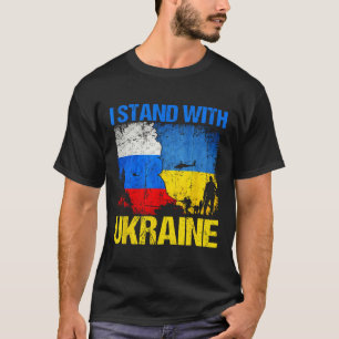 Camiseta Bandeira de Soldado de Apoio Eu Estou Com a Ucrâni