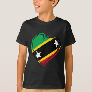 Camiseta Bandeira de St Kitts Nevis Férias no Caribe Crianç