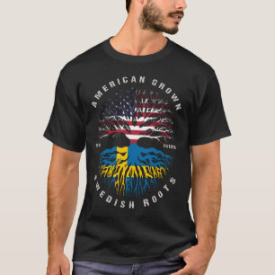 Camiseta Bandeira de Suecia de Raízes Suecas Americanas Cre
