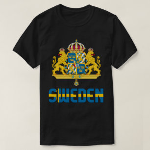 Camiseta Bandeira de suecia e Casaco de Armas Patriótica