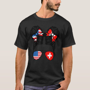 Camiseta Bandeira de Suiça da Meia-Americana