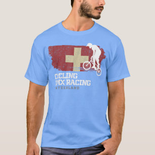 Camiseta Bandeira de Suiça de bicicleta BMX - Corrida de bi