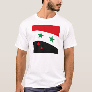 Camiseta Bandeira de Syria que acena com os rasgos