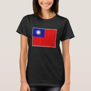Camiseta Bandeira de Taiwan Com Cores Nacionais Taiwanesas
