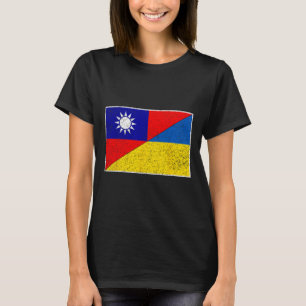 Camiseta Bandeira de Taiwan e Ucrânia Suporte Taiwanês Ucra