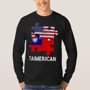 Camiseta Bandeira de Taiwan Orud América Quebra-cabeça Dna