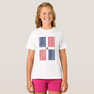 Camiseta Bandeira de Tipografia da República Dominicana