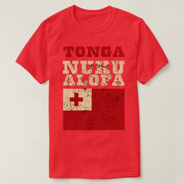 Camiseta Bandeira de Tonga 1 (Frente do Design)