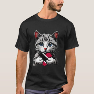 Camiseta Bandeira de Trindade e Tobago Gato Fofo Coração To