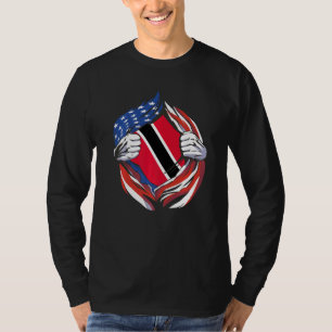 Camiseta Bandeira de Trinidad e Tobago Americano Orgulhoso 