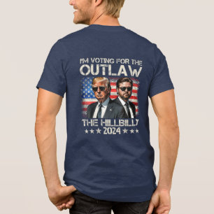 Camiseta Bandeira de Tromba votando pelo Outlaw e pelo Hill