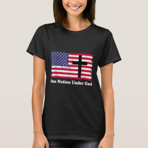 Camiseta Bandeira de Uma Nação Sob Deus 4 de Julho Patriota