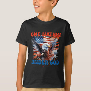 Camiseta Bandeira de Uma Nação Sob Deus 4 de Julho Patrióti