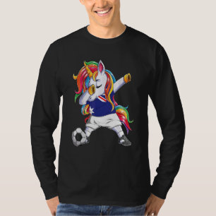 Camiseta Bandeira de Unicórnio Amante de Bola de Futebol da