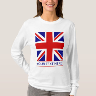 Camiseta Bandeira de Union Jack mais seu texto