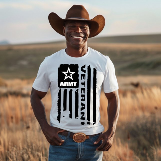 Camiseta Bandeira de Veterano do Exército dos EUA (Criador carregado)