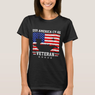 Camiseta Bandeira de veterano do USS America CV-66 orgulhos