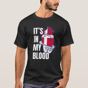 Camiseta Bandeira de Viking Mão do Coração Dinamarquesa