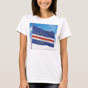 Camiseta Bandeira de Voo de Cabo Verde Acenada