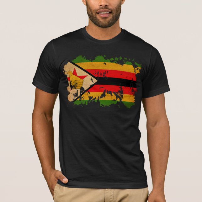 Camiseta Bandeira de Zimbabwe (Frente)