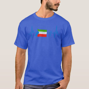 Camiseta Bandeira Design da Guiné Equatorial com pulsação